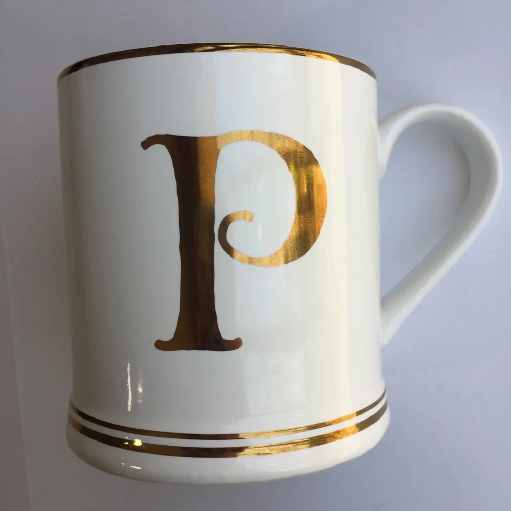 Sur La Table Gold Monogram P Mug